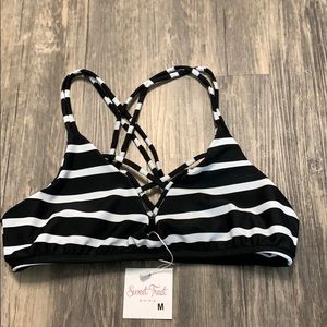 NWT Sweet Treat Bikinis black/white top M